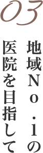 03地域No.1の医院を目指して